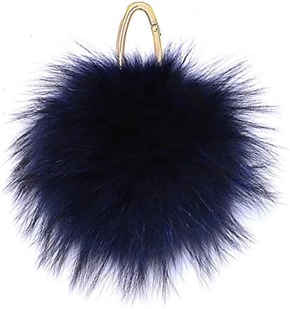 Yves Salomon Fur Pom Pom Keyring DEEP WATER One Size