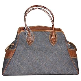 Fendi Blue Denim Topstitched De Jour Grande Handbag 8BN158-YGD-F0EVC