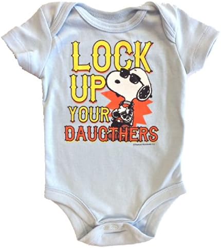Peanuts Snoopy "Lock up Your Daughters" Onesie (Blue Size 0-3m)