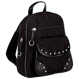 Gigi Chantal Black Jacquard Backpack Purse