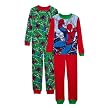 Boys' 4-piece Spiderman Snow City Pajama Set - Red/Green