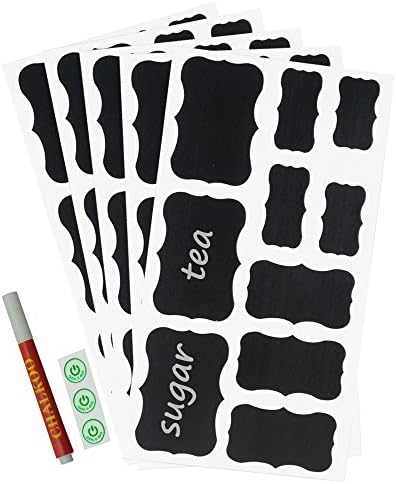 CHALKOO 50 Piece- Chalkboard Labels with free Liquid Chalk Marker As Gift