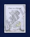 "Once In A Lifetime" Heart-stirring, 8x10 Poem, Double-matted In Navy/White And Enhanced With Watercolor Graphics.
