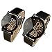 Wensltd® 2015 Romantic Style Casual Cute Watch for Girl Boy, for Man Women, for Students 2 Pcs, Black