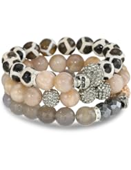 Very Me Multi Color Crystal and Precious Stone Bracelet Set