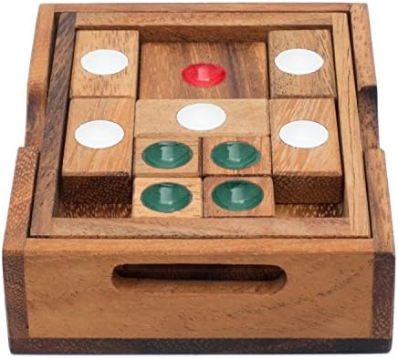 Wooden Klotski Sliding Block Puzzle. Handmade Wooden Puzzles