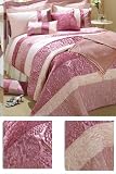 Sara Pink Double Bedspread Set Including Two Shams