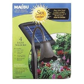 Malibu Solar Tulip Walk Lights with Remote Panel 4-pk. - Bronze Finish