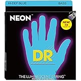 DR Strings Hi-Def NEON Blue Coated Medium 4-String (45-105) Bass Guitar Strings