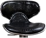 Contemporary Adjustable Crocodile Black Barstool - 360 Degree Swivel