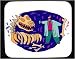 Mouse Pad with dinosaur, fossil, scientist, museum, skeleton