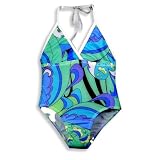 Cruz - Girls One Piece Pucci Print Swimsuit, Green, Multi