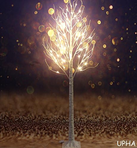 UPHA 6 Feet 72 LED Birch Tree Light, Warm White
