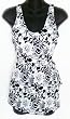 Marsol Missy 1PC Sarong Swimsuit in Black/White Floral Sizes 32(6) - 42(16)