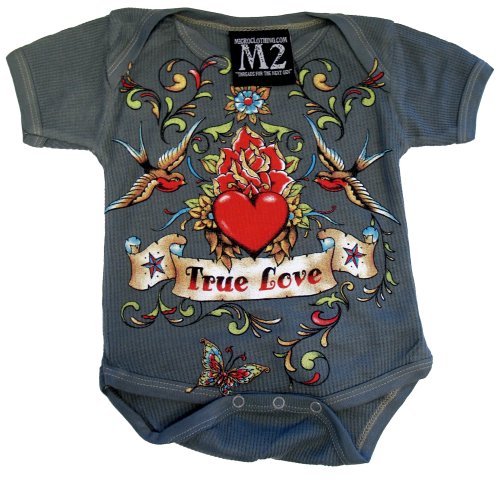 Micro Me One Piece True Love - Slate, 3-6 Months