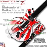 Rising Sun Red Skin by WraptorSkinz TM fits Nintendo Wii Guitar Hero III (3) Les Paul Controller (GUITAR NOT INCLUDED)