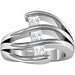 14K White Gold Three-Stone Diamond Ring - 0.60 Ct.