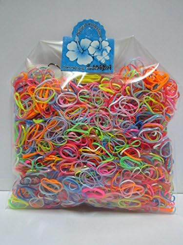 1 Big Bag 3000pcs Kids Mix Color Small Size Rainbow Polka Dot Print Ponytail Holder, Children Hair Ring Rubber Band 001
