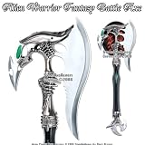Alien Warrior Fantasy Battle Axe w/ Dagger & Plaque New