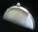 New Silver Sparkly Diamante Evening bag Clutch Purse Wedding