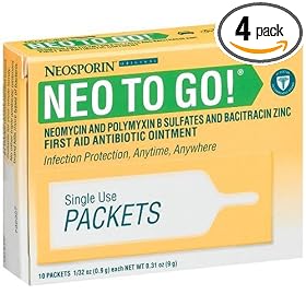Neosporin Neo to Go! Original First Aid Antibiotic Ointment, 10-Count Pocket-Sized Packets (Pack of 4)