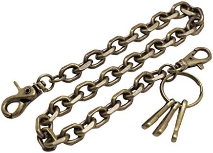 Vlisout Cut Leash wallet chain Swivel Trigger snap Biker Punk Key chain 23 inch (Bronze)