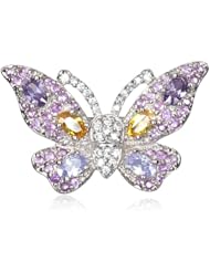 Multi Color Cz Butterfly Pin