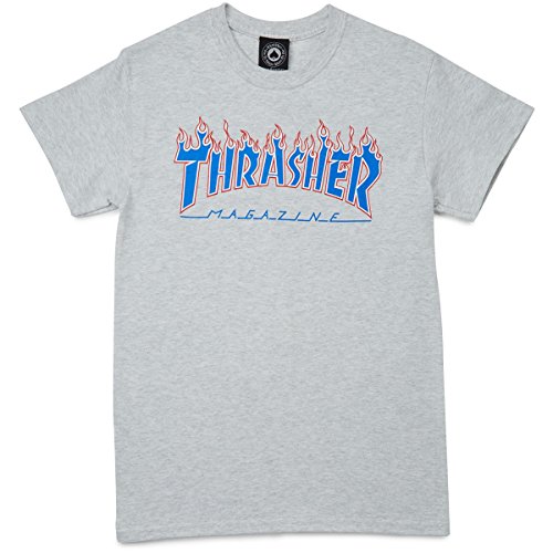 Thrasher Patriot Flame Short Sleeve T-Shirt - Ash Grey