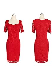 Sheath Polyester/Spandex Lace Square Neck Floral Print Cocktail Knee Length Party Dress/Tunic 