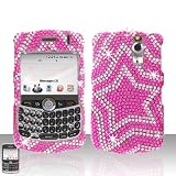 Full Diamond Pink Star Snap on Design Case Hard Case Skin Cover Faceplate for Blackberry Curve 8300 8310 8320 8330