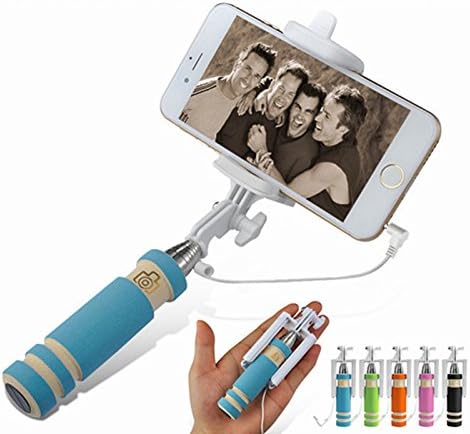 Portable Mini Folding Mobile Phone Wired Self Selfie Sticks for Iphone Samsung Galaxy Built-in Shutter Camera Monopod Tripod