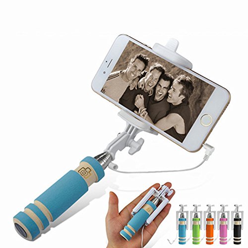 Portable Mini Folding Mobile Phone Wired Self Selfie Sticks for Iphone Samsung Galaxy Built-in Shutter Camera Monopod Tripod
