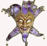 Masquerade Jester Masks with Purple Collars for Men