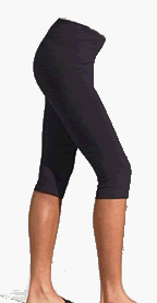 Plus Womens Spandex Exercise Capri - Black