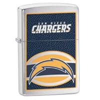 Zippo NFL San Diego Chargers Lighter (Silver, 5 1/2 x 3 1/2 cm)