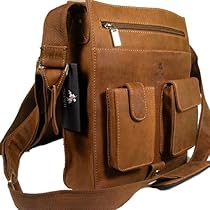 Visconti Visconti Big Leather Organizer Messenger Bag In Distressed Leather
