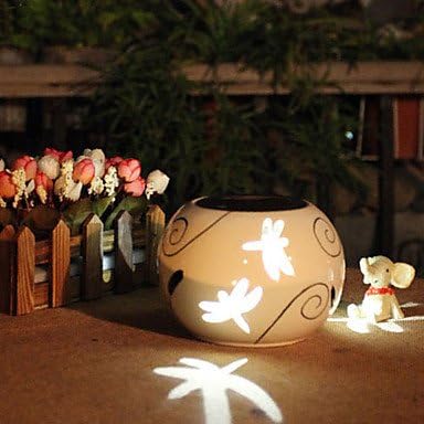 Chic Ceramic LED Butterflies Pattern Solar Powered Garden Light -Solar Table Light- Solar Small Night Light In Jar Design