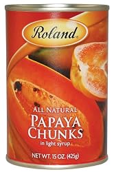 Roland Papaya Chunks in Light Syrup, 15-Ounce Can (Pack of 12)
