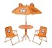 Kinder Gartenmöbel Campingmöbel 4 tlg. Tiger -Motiv Orange