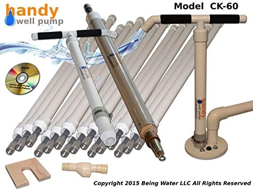 Handy Well Pump Kit Model HWP-CK60 Hand Well Pump For Shallow or Deep Wells with Extension Pipes to go 60 feet and Handle