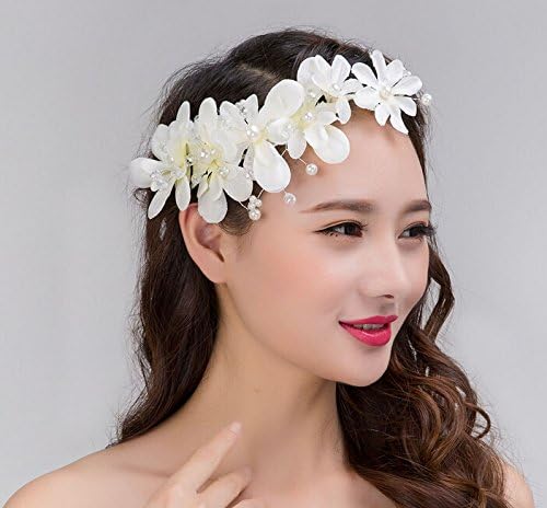 Bridal Pearl Flowers Tiara Headband Band