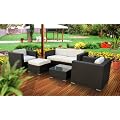 Outdoor Patio Wicker Sofa Sectional 5 Pc Set Espresso - All Weather & Free Shipping!