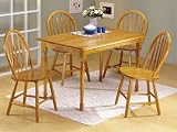 Farmhouse 5 Piece Oak Finish Dinette Set SHIPS FOR ONLY $4.95!
