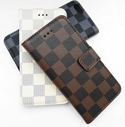 iPhone 5/ 5S Wallet Case, Premium Quality Design For iPhone 5/5S Total Protection- Ckeckered White