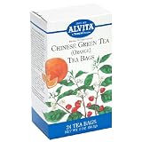 Alvita Tea Bags, Chinese Green Tea Orange, 24 tea bags (Pack of 3)