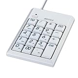 バッファローコクヨサプライ BUFFALO スタンダードテンキーボード USB接続 ホワイト BTKU04WHA