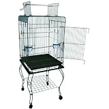 Brand New Parrot Bird Cage Cages Play W Stand On Wheels 20x20x58