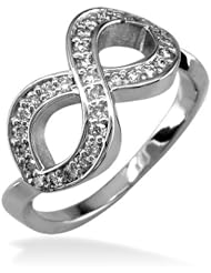Cubic Zirconia Infinity Ring in Sterling Silver