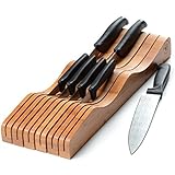 Bamb&uuml;si by Belmint 100% Bamboo In-Drawer Knife Block ✦ Holds 10-15 knives (depending on knife size)