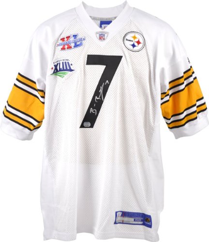 Ben Roethlisberger Pittsburgh Steelers Autographed Super Bowl XL and XLIII Logo Reebok Jersey